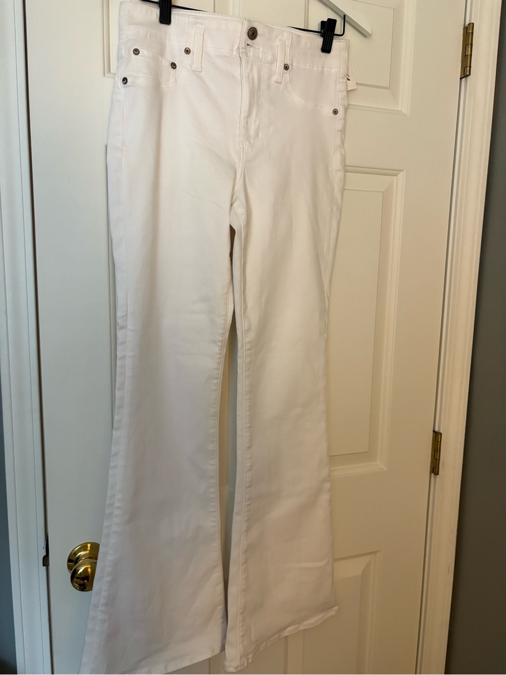 American Eagle Outfitters White Flared Wide-Leg Jeans